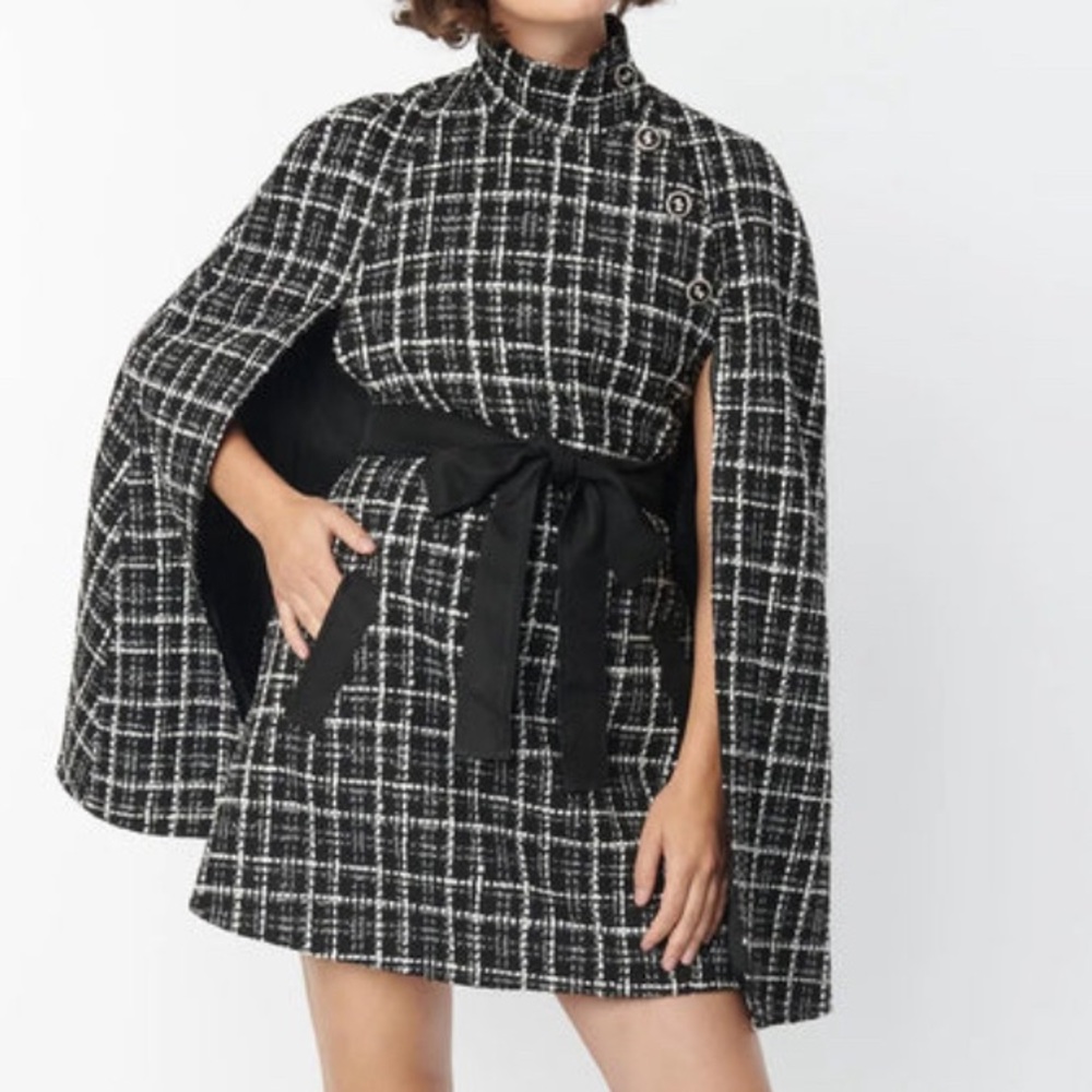 Savile Row Tweed Cape Coat by Smak Parlour